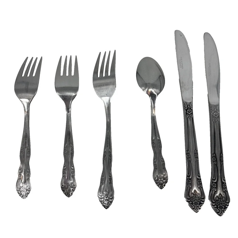 Rogers Co Dream Rose aka Rose Bud Stainless Miscellaneous Set of 6 Silverware